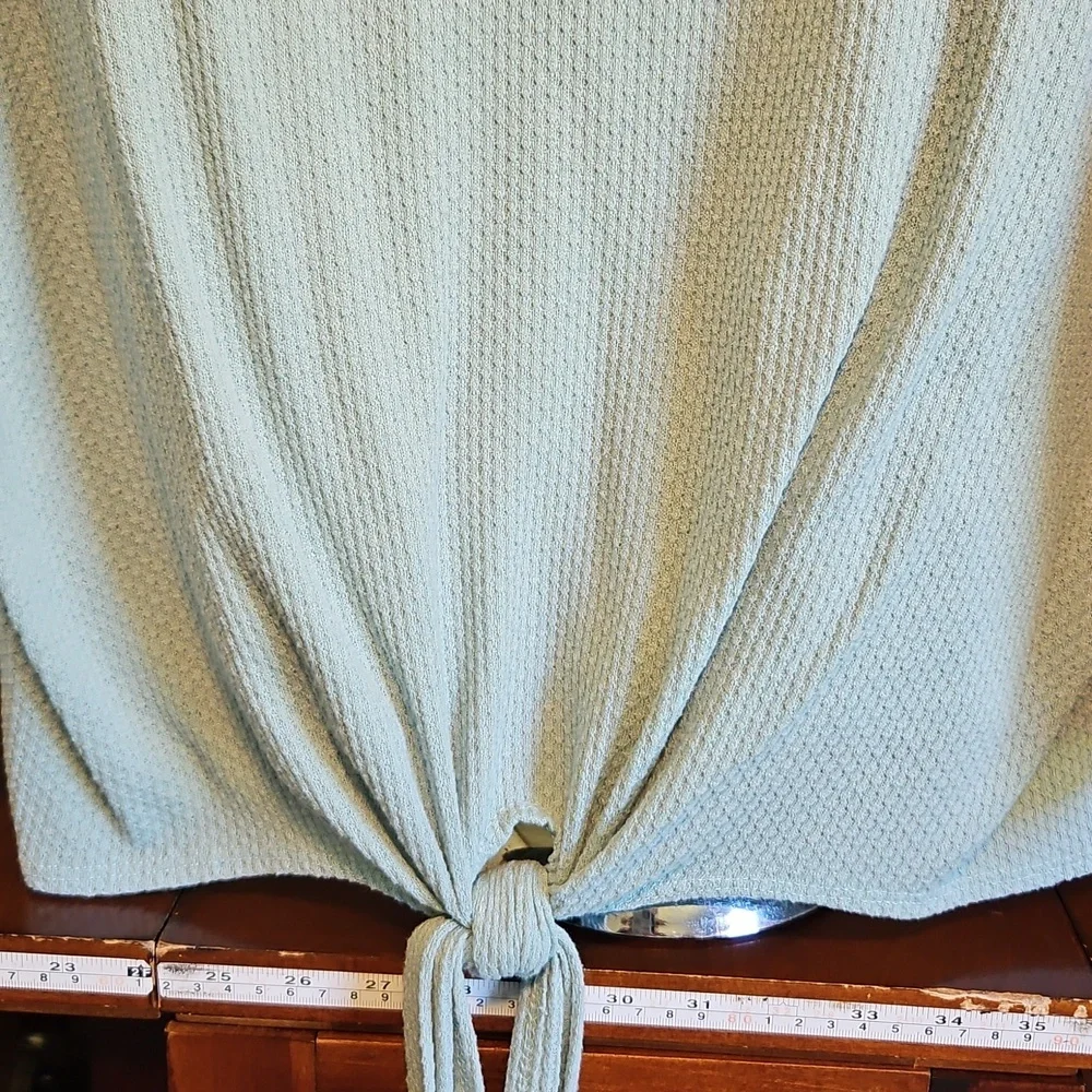 Mint Green Tie-Front Top - Picture 2 of 4